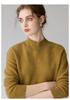 Women's Heavyweight Cashmere High-Neck Sweater, Casual Long Sleeve Solid Knitwear