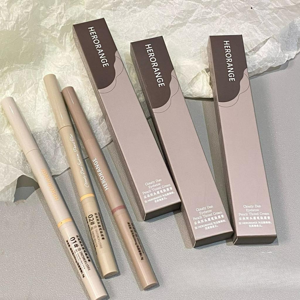 Double-head Eyebrow Pencil Eyebrow Brush, Eyebrow Dye Cream, Natural Wild Eyebrow Three-dimensional Eyebrow Pencil