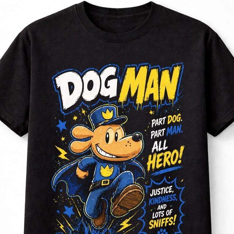 Dog Unisex Dav Pilkey Kids Comic Hero Funny Graphic Unisex TShirt S