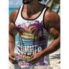 3D Print Tank Tops Men's Fashion Streetwear Vest Oversized Sleeveless Tank Top Bodybuilding Fitness Gym Man Clothing