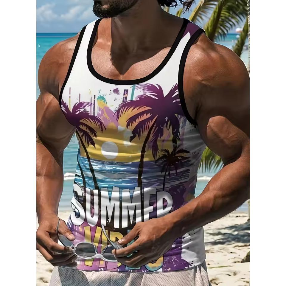 3D Print Tank Tops Men's Fashion Streetwear Vest Oversized Sleeveless Tank Top Bodybuilding Fitness Gym Man Clothing