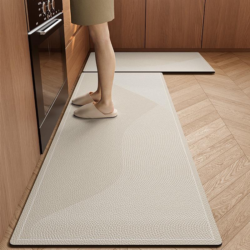 Kitchen Mat Waterproof Non-Slip Rugs Leather Carpet Anti-Fatigue Pvc Floor Mats Oil-Proof Easy To Clean Anti-Slip Area Long Rug