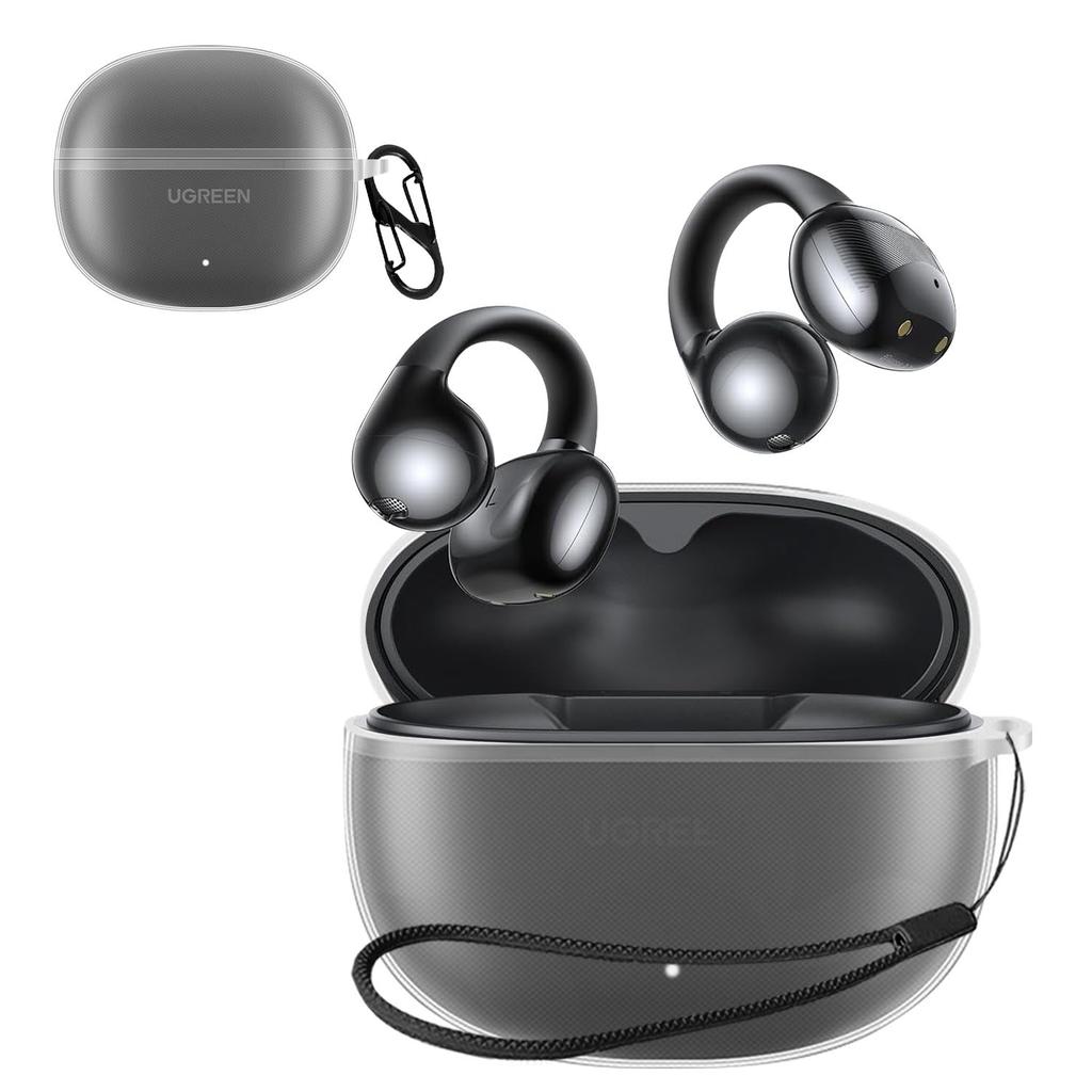 For UGREEN Bluetooth Earphones WS209 Case Transparent Lightweight TPU Material Compatible with Charging While Installed Equipped with a Hook To