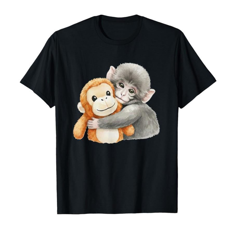 

PunchKung The Monkey Holding Plush Friend Viral Meme Graphic T-shirt For Men Women 100% Cotton T Shirts Short Sleeve Tops 022... S разноцветный