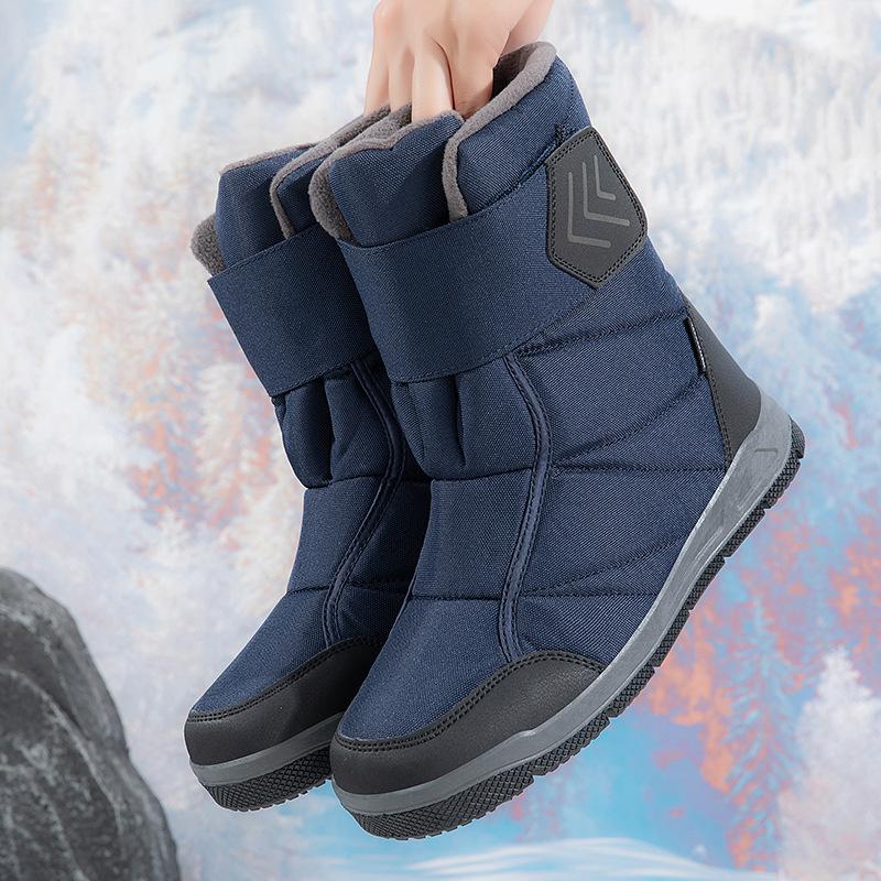 Large size winter new boots thickened couple snow boots velvet warm outdoor snow shoes cotton shoes