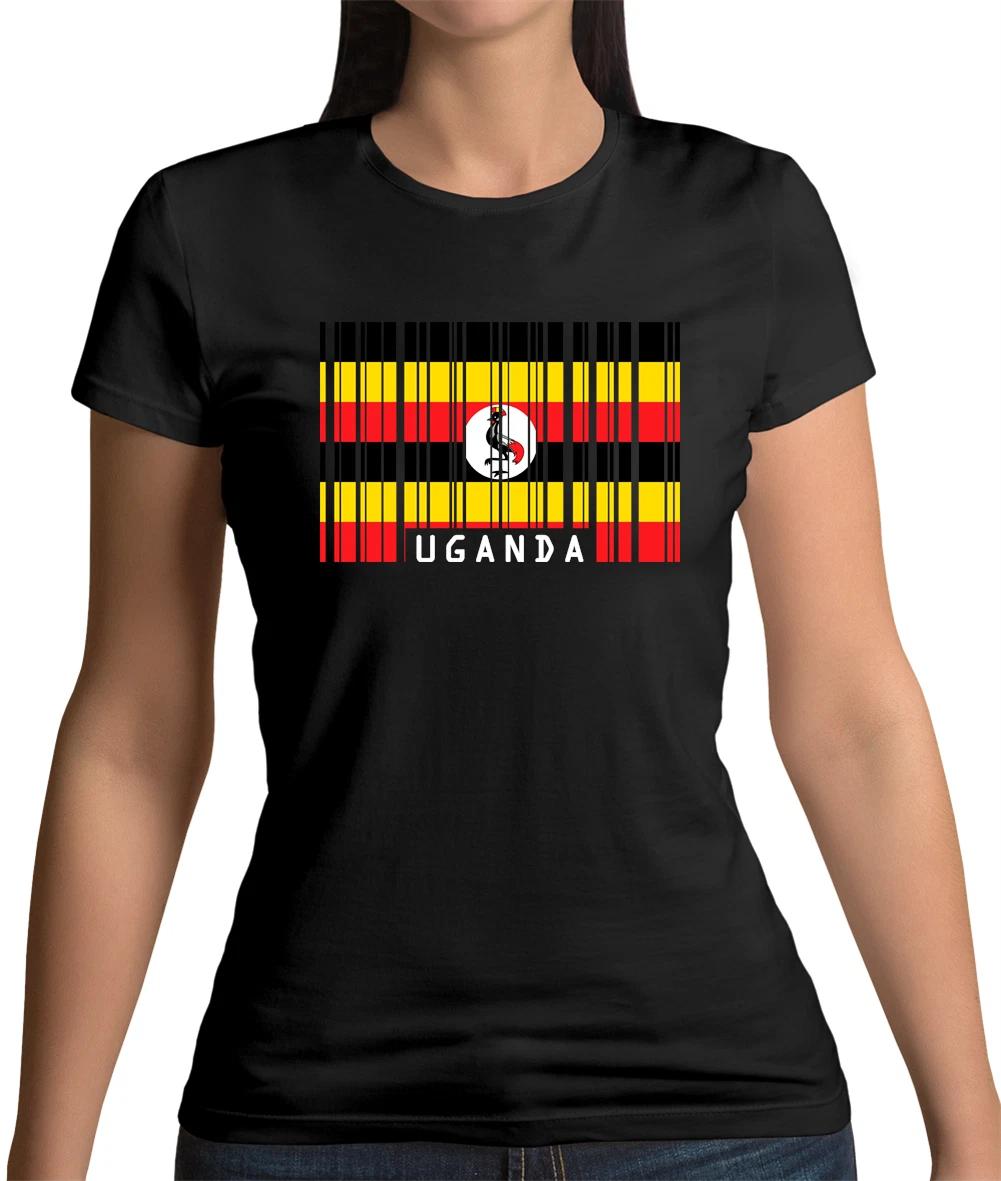 Uganda Barcode Flag Womens T-Shirt - Kampala - Africa - Country - Flags - Travel XL