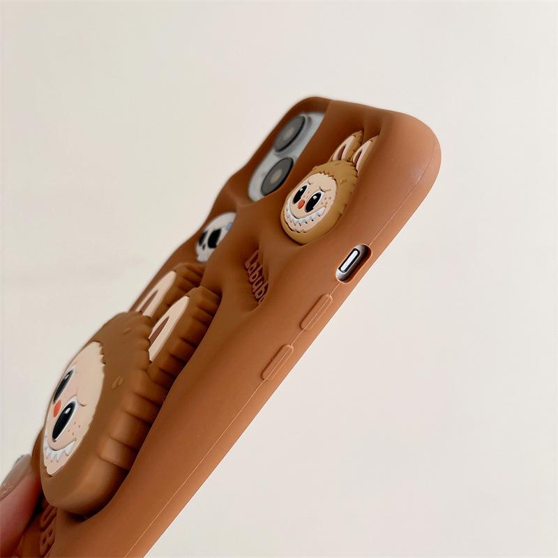 Cartoon Silicone Pull Tab Phone Case for iPhone 11-16 PRO/MAX