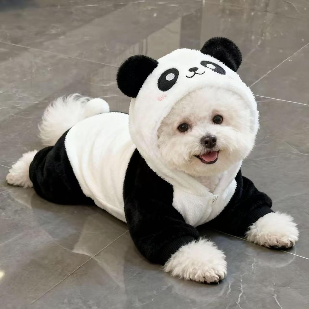 Panda Transformation Winter Dog Clothes Thick Warm Outfit for Small Dogs Corgi Teddy Bichon Cat Sizes Available In Colors