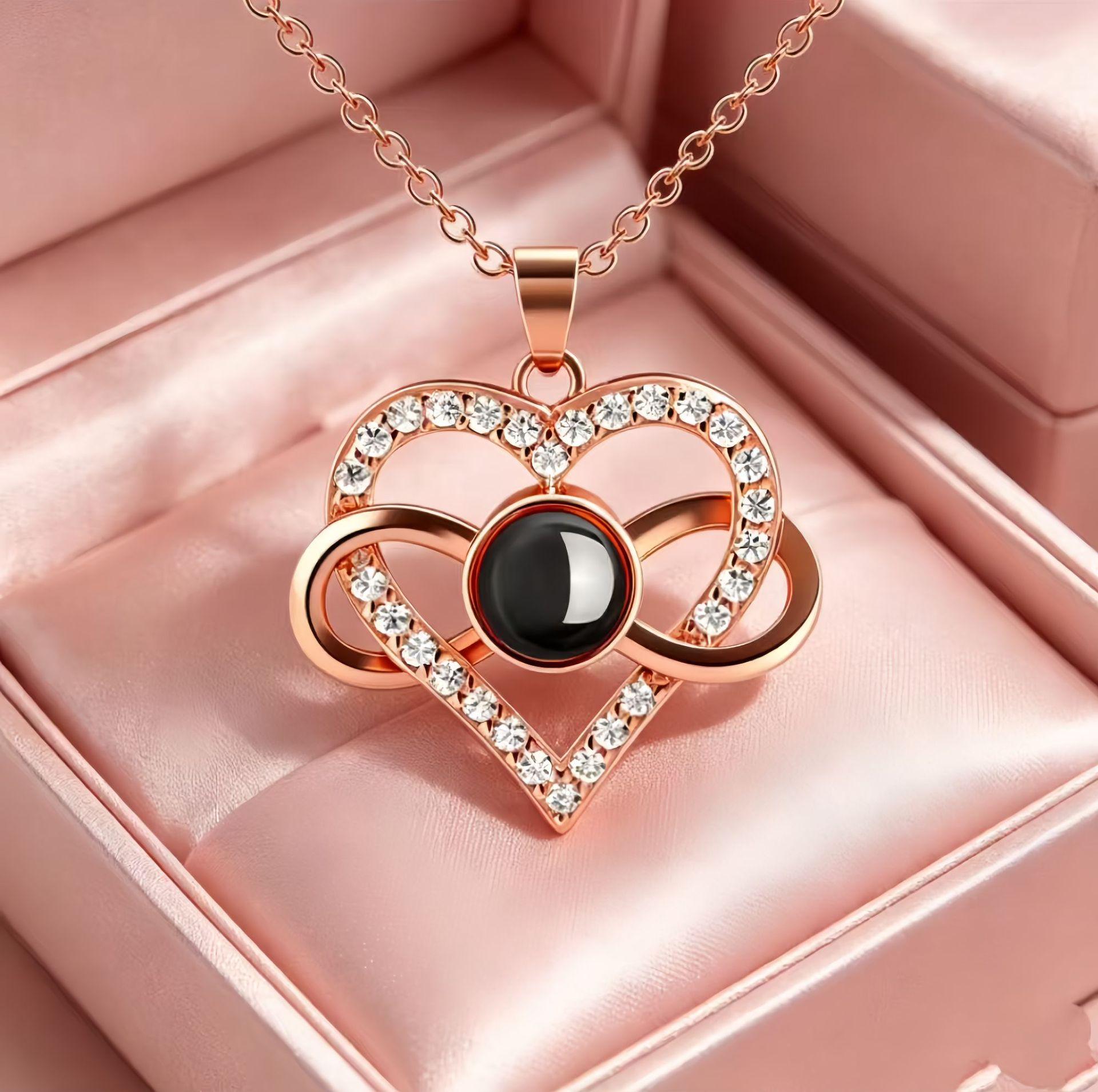 Mobius Heart Necklace - European and American Style, Cross-border Accessories, Niche Design with Custom Projection
