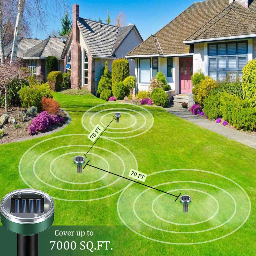 Solar-Maulwurfvertreiber-Stäbe 10er-Pack, Solarbetriebener Tierabweiser für den Garten, Wasserdicht und Große Reichweite