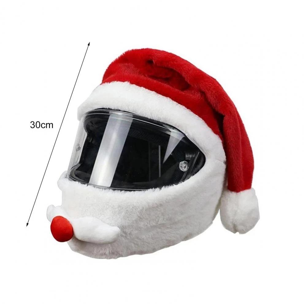 New Motorcycle Helmet Christmas Hat Plush Handmade Cute Helmet Cover Christmas Style Festive Touch Helmet Hood Sleeve