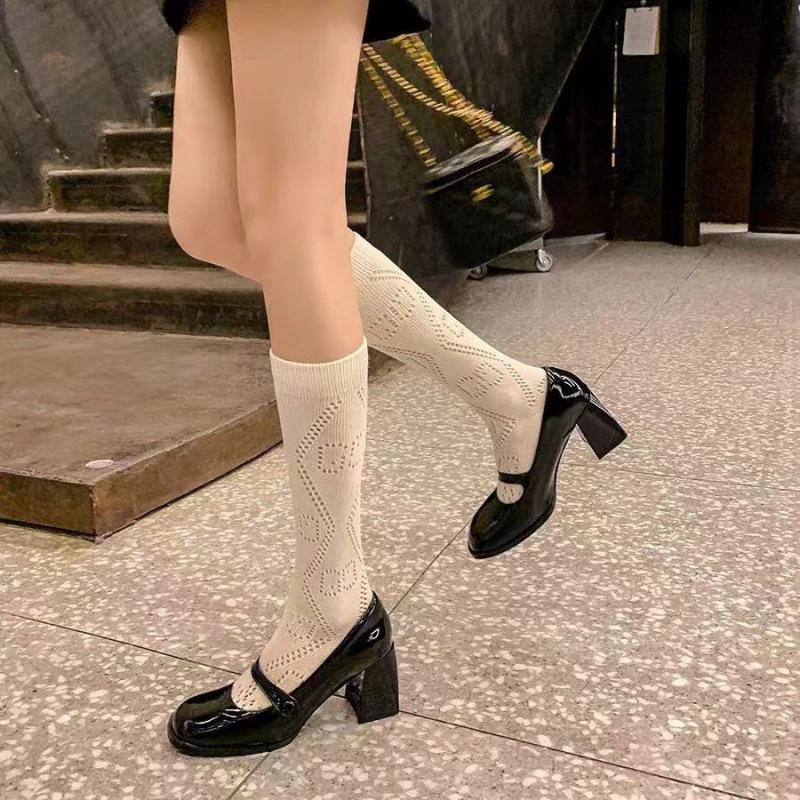 French high heel~ Xiaoxiangfeng shallow mouth single shoes women's spring 2025 new small thick heel Mary Jane women's shoes