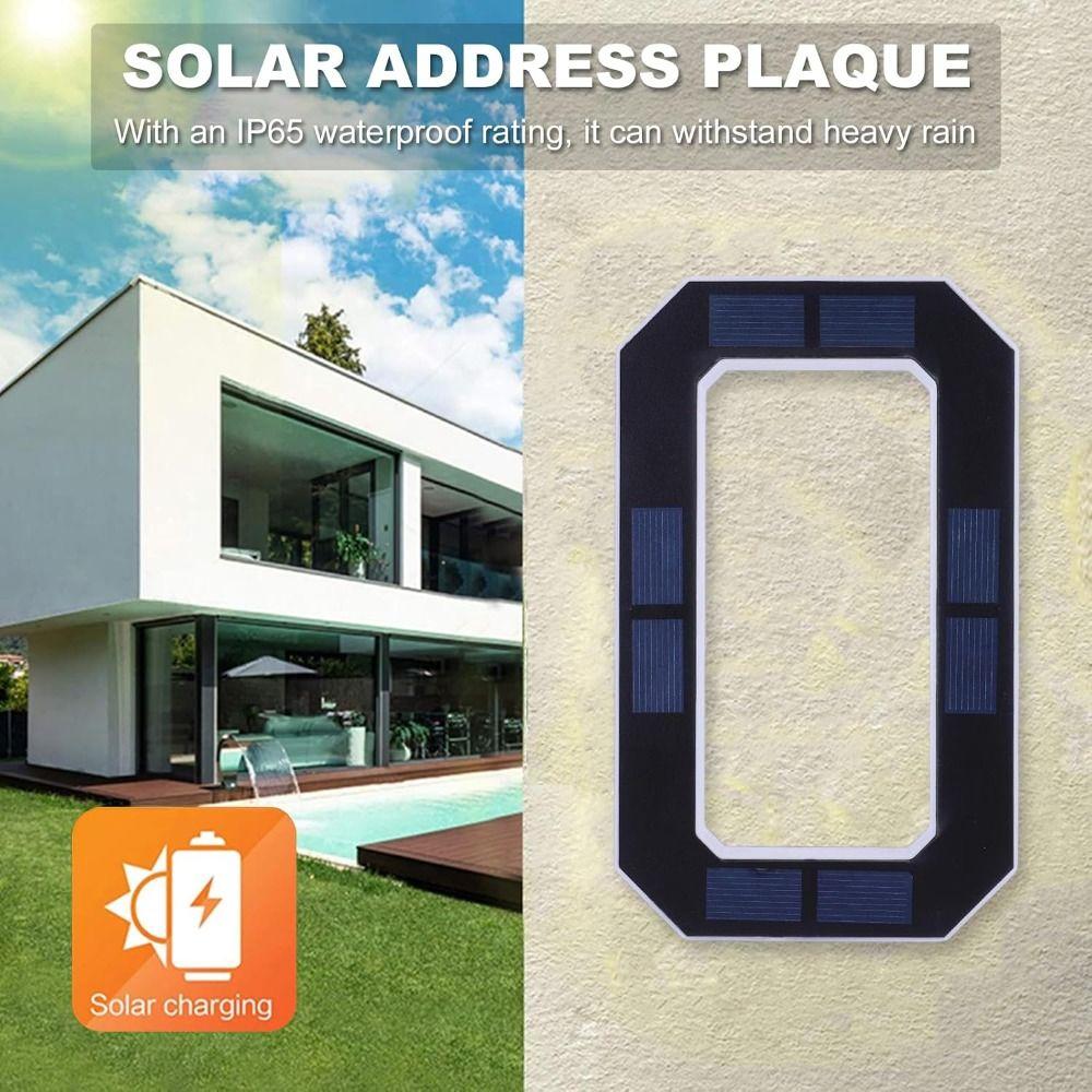 Solar Powered LED Address Numbers 6.7 Inch Size Solar Address Signs  Home Exterior