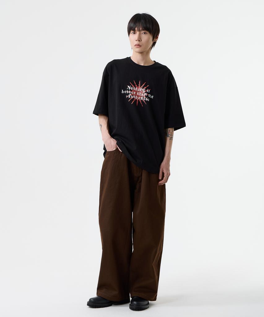 Nasttingijeubeleoldaenmi Sun Lettering Tee_Black