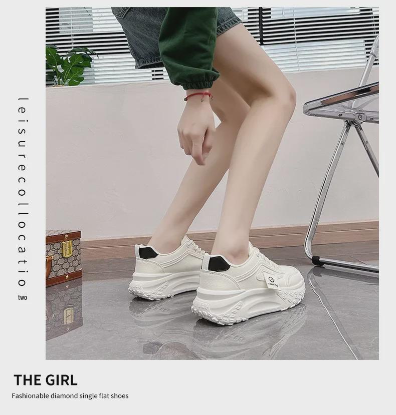 Жіноче корейське взуття Dad Shoes - 2025 Весняні кросівки для бігу та повсякденного життя, на товстій підошві, для підвищення росту, Q029