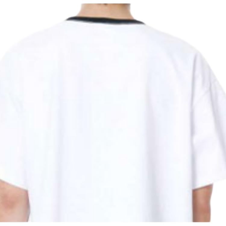 We11done Letter Pattern Printed Short Sleeve T-Shirt Unisex T-Shirts White WD-TT3-21-510-U-WH