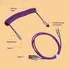 Mechanical Keyboard Coiled Cable USB Type C Aviator Aviation Connector Nylon Braided Spring Cord for Gaming PC 3M Length