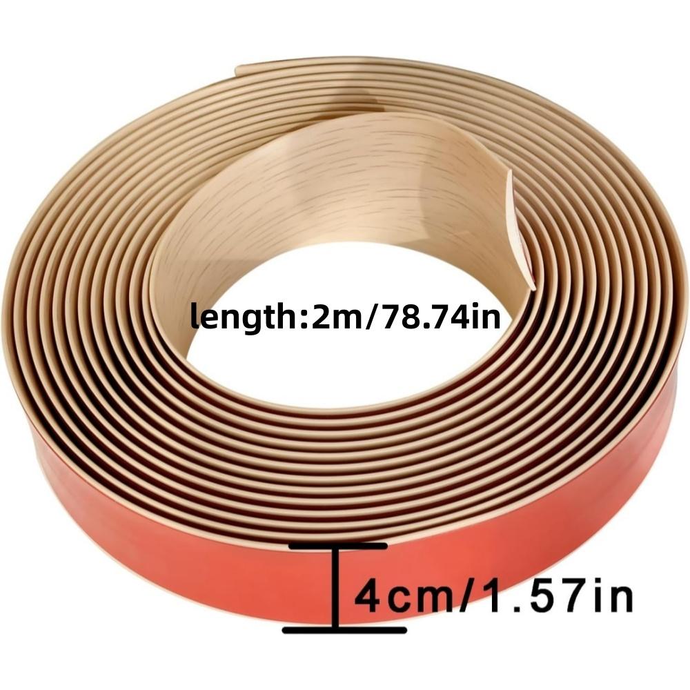 1PC 2mX4cm PVC Wood Floor Transition Strip Edge Closing Strip Self-adhesive Seam Stripwood Grain Flat Buckle Dge Pressing