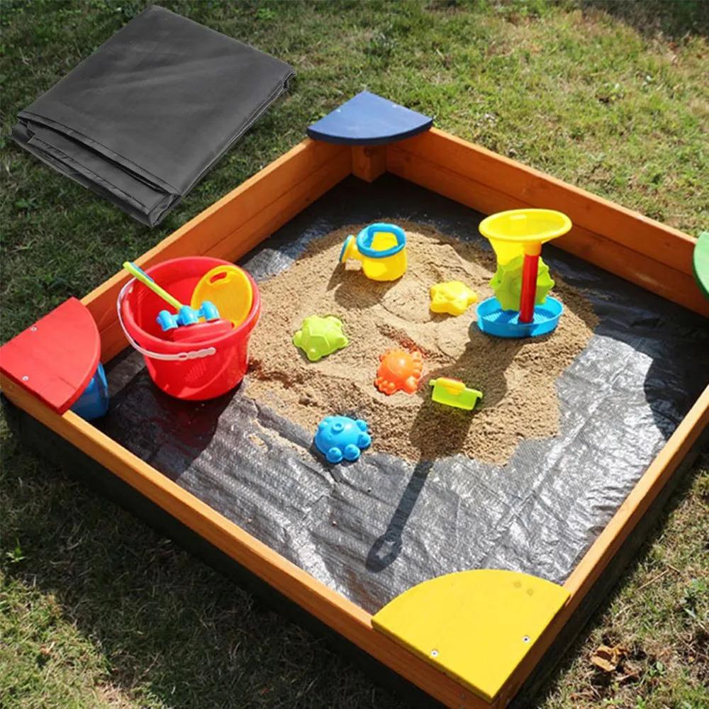 Outdoor Square Sandbox Cover 120x120x20cm Waterproof Durable Protective Shade Canopy UV Resistant Sandpit Lid