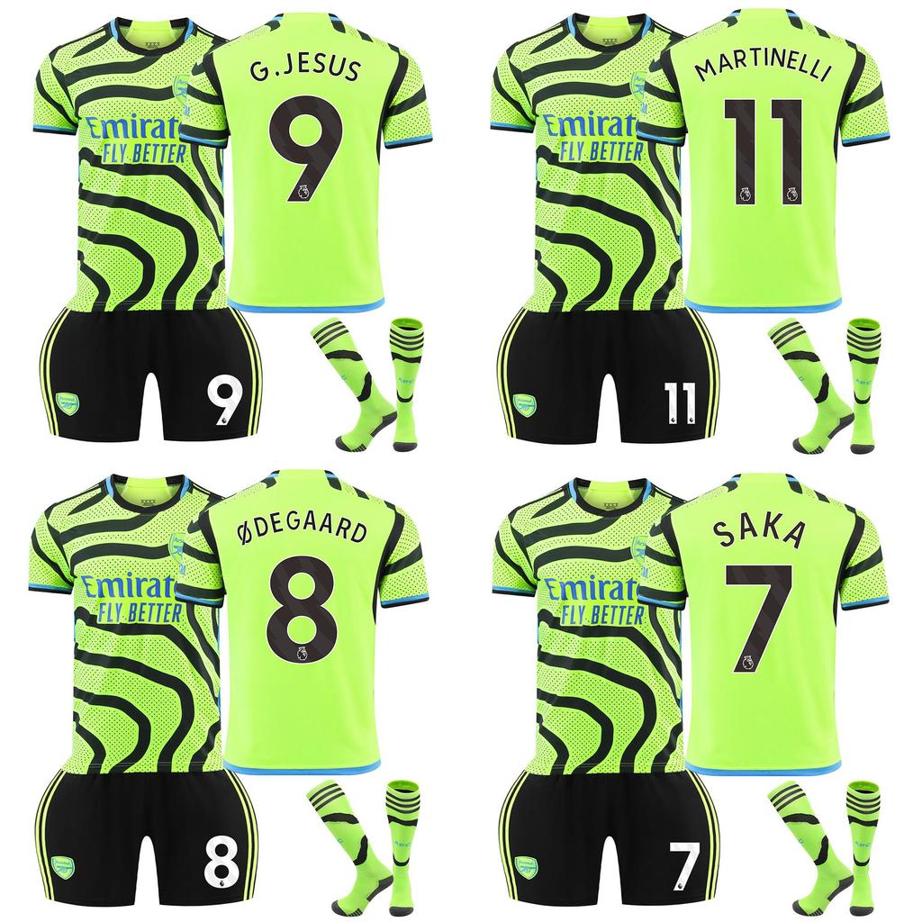 Children's Arsenal Away Green Football Kit Size 16-xxxl Polyester Fabric Suitable For All Seasons