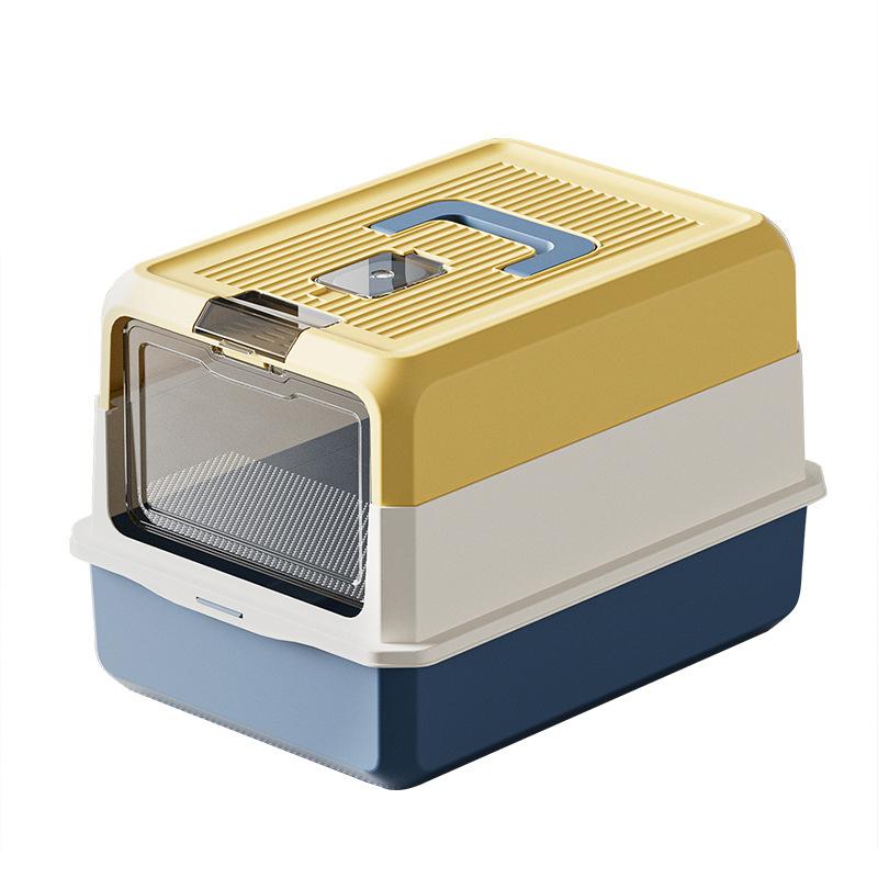 Large Size Cat Litter Box Full Enclosure Odor Control Splash Proof Portable Cat Toilet Cat Poop Pan with Cat Sand Spoon Included