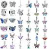 The New Copper Charm Early Spring Colorful Butterfly Rose Fits Authentic Bracelets Accessory Women Jewellery High Quality