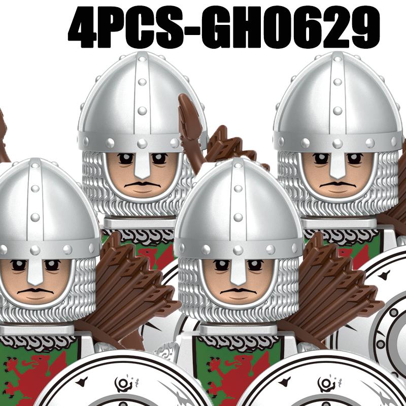 Medieval Military Europe King Soldier Figures Building Blocks Castle Lion Knight Sword Infantry Weapon Warrior Bricks Toys Gifts