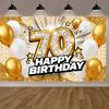 70th Birthday Photo Backdrop Gold Frame 70th Birthday Party Banner 70th Birthday Backdrop Typography For Banquet Hall