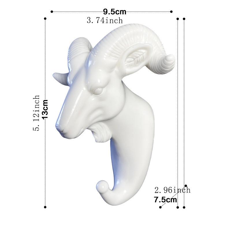 Elegant White Deer Head Wall Hook No Drill Required Strong Adhesive