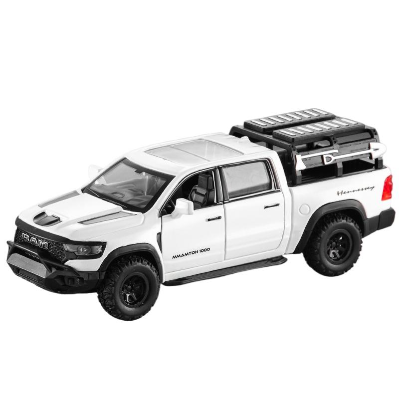 1/32 Dodge RAM 1000 TRX Mammoth Picku Alloy Car Model Sound and Light Pull Back Children's Toy Collectibles Birthday Gift