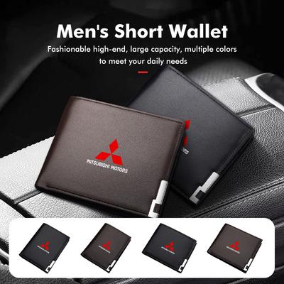 Herren Slim RFID-Blockierendes Schlankes Portemonnaie Mehrere Fächer Für Outlander Lancer Cross Colt Xpander Mirage Attrage