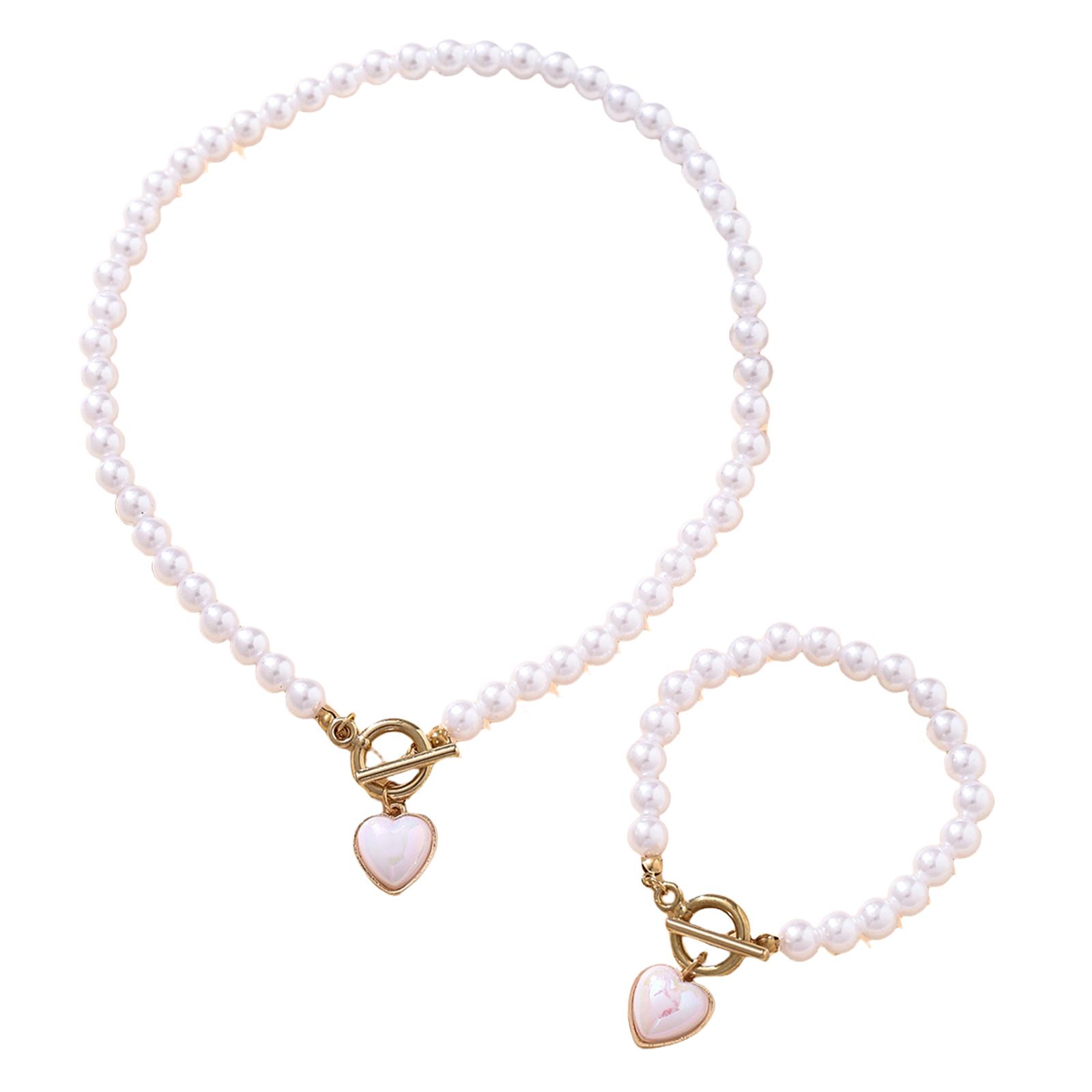 

Ожерелье с искусственным жемчугом, ожерелье с подвеской в виде сердца, браслет из бисера, классное ожерелье для девушек, подходящее для элегантных нарядов