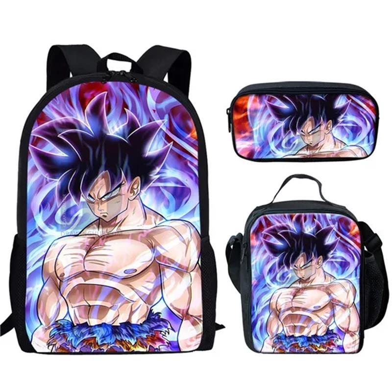 Animation seven dragon ball backpack, primary and secondary school schoolbag, satchel, shoulder bag, pencil case three-piece set