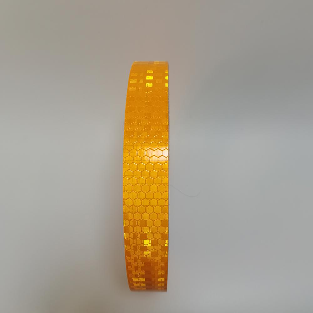 2.5cm*50m Bike Wheels Reflective Stickers Cycling Reflectors Strip Adhesive Tape Orange-yellow Decal For MTB Bicycle Helmet Car