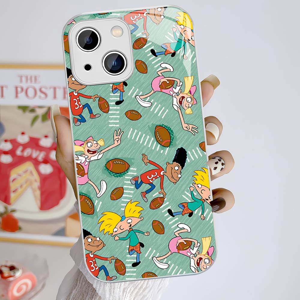 

H-Hey A-Arnold Helga Bonito Tempered Glass For Iphone 14 13 12 11 Pro Mini XS MAX 14Plus X XS XR Cover iphone 12