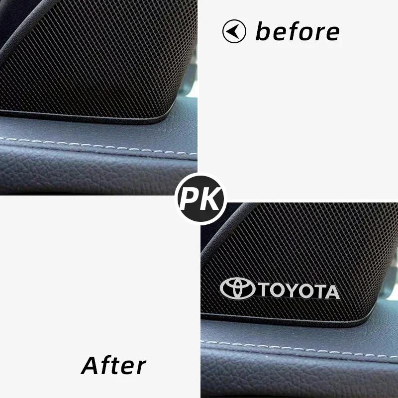 4P/8PCS  Car Audio Decorate 3D Aluminum Badge Emblem Sticker For Toyota Camry Chr Corolla Rav4 Yaris Prius Accessories Styling