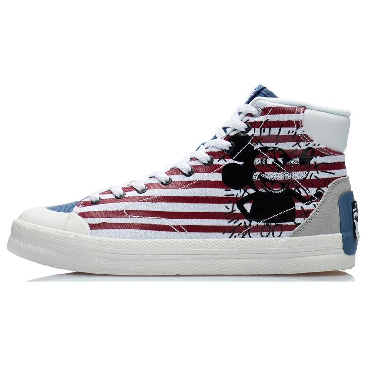 

LINING X Keith Haring X Disney Микки Маус Кеды для скейтбординга Белый Красный Синий 39.5