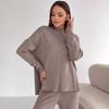 Set pulover dama 2 piese tinute Pulover tricotat Pulovere Topuri pantaloni largi Trening Lounge Seturi asortate tinute toamna iarna Trening pentru femei