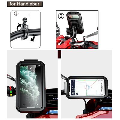 Motorcycle Waterproof Mobile Phone Case Holder with Wireless Charger Adjustable