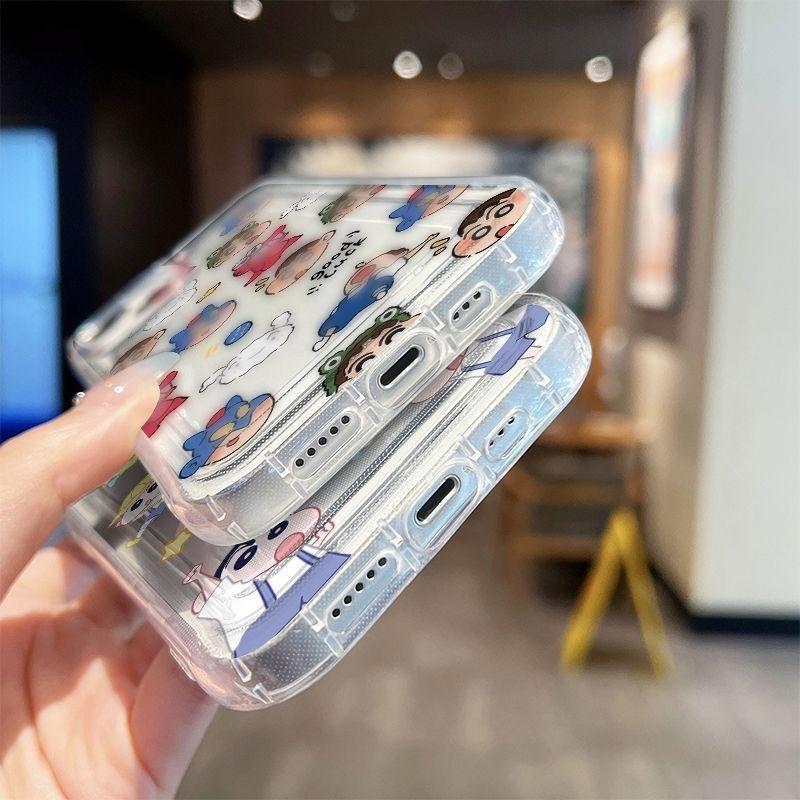 Applicable to Apple 14 protective case creative iPhone13promax mobile phone case 15 cartoon personality transparent anti-drop soft