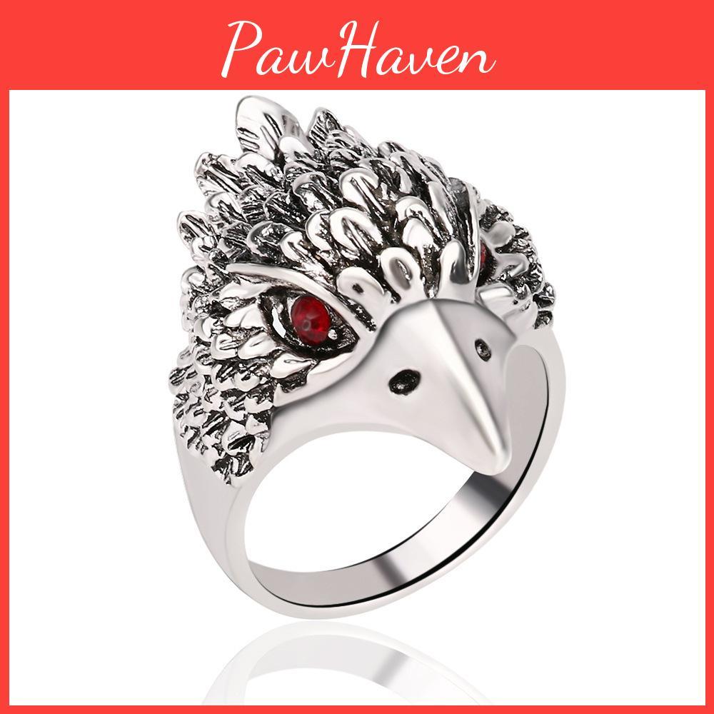 Stylish And Versatile Cool Punk Animal Ring Eagle Biker Ring Fashion Jewelry