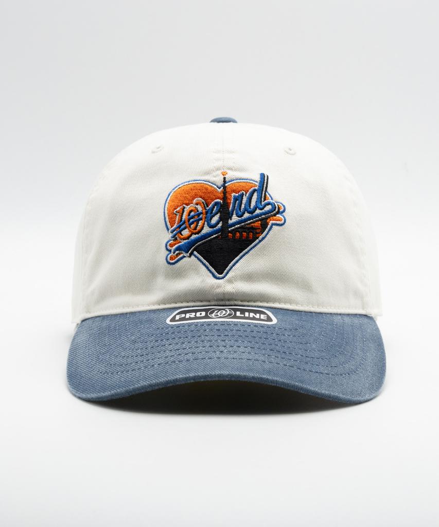 Wieoldeuwoldeu Heart Tower Pigment Color Block Ball Cap Ivory