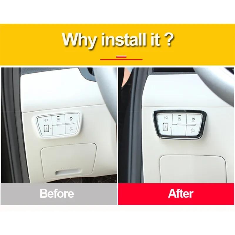 Stainless Steel Headlight Lamp Switch Frame Cover For Hyundai Tucson NX4    2024 Cover Trim Car Styling Accessories