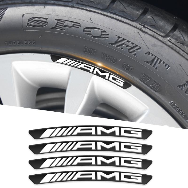 4Pcs Car Wheel Badge Sticker Emblem Decoration for Mercedes Benz W124 W205 W211 W203 W204 W168 CLA CLK CLS GLA GLC C180