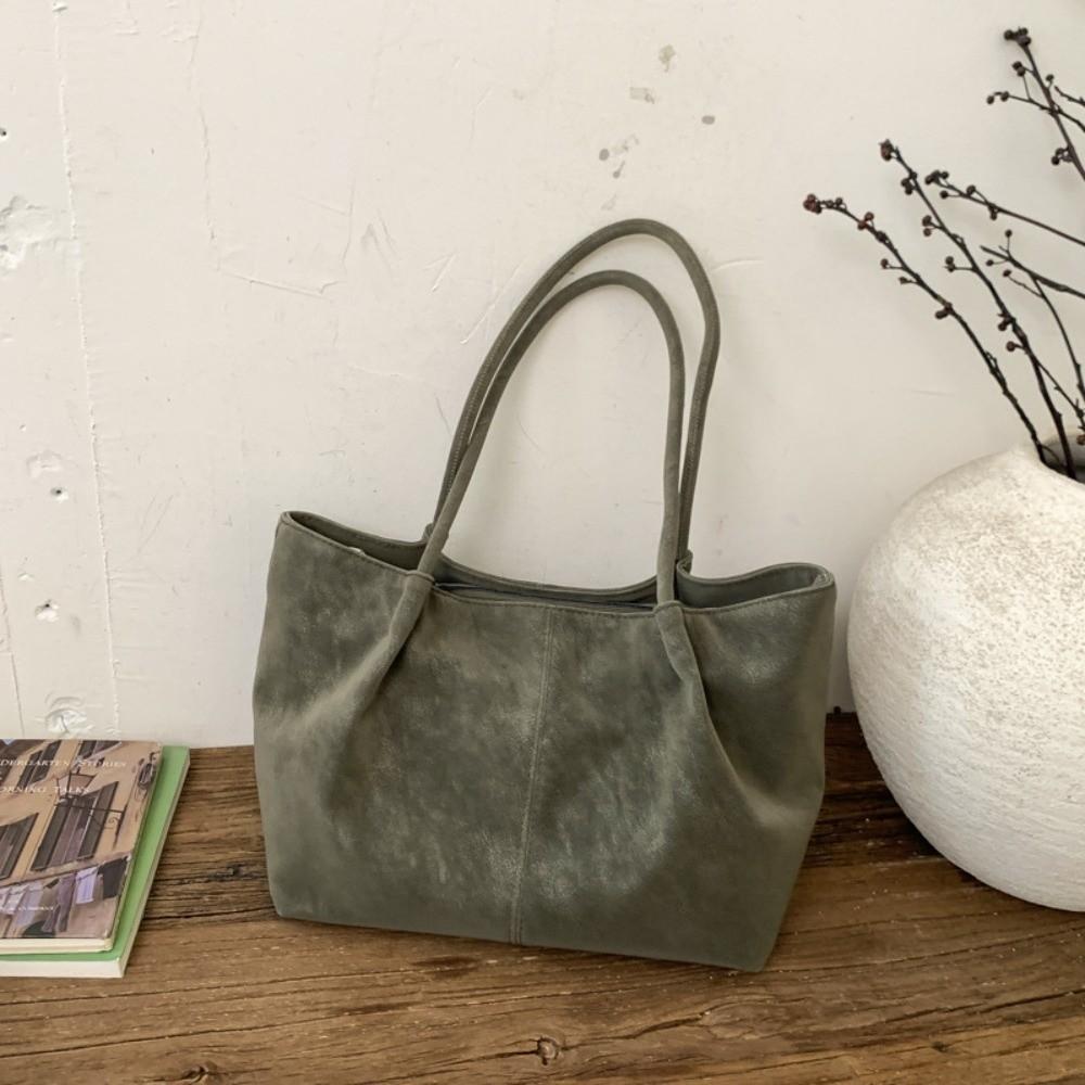 Weiche Handtasche mit großem Fassungsvermögen Leder-Shopper Unterarmtasche Vielseitige Wildleder-Umhängetasche Für den Freizeitgebrauch