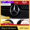JHI1   New C200 E200  For Mercedes Benz Black Border and Silver Border Decoration Car Front Grilled Star Emblem Logo for Mercedes Benz