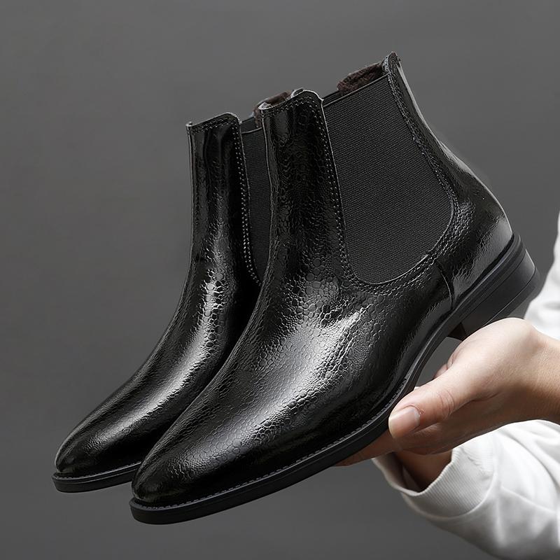 Winter Men Business Chelsea Boots Men Casual Comfortable and Fashionable Pointed Brand Boots Banquet Boots Men Sizes 38-46