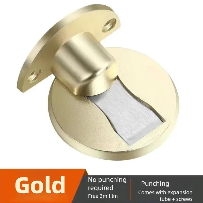 Punch-Free Invisible Magnetic Door Stopper: Stainless Steel Windproof Mechanical Self-Locking Door Stop for Home Safety