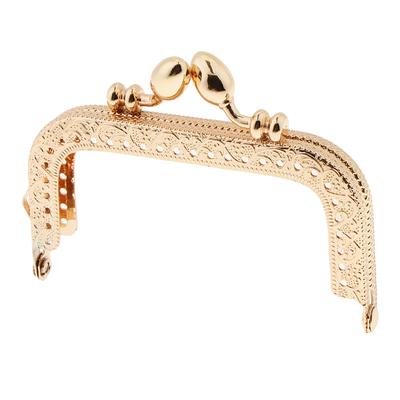Square Embossed Metal Purse Handbags Frame Kiss Clasp Sewing Lock  8.5cm