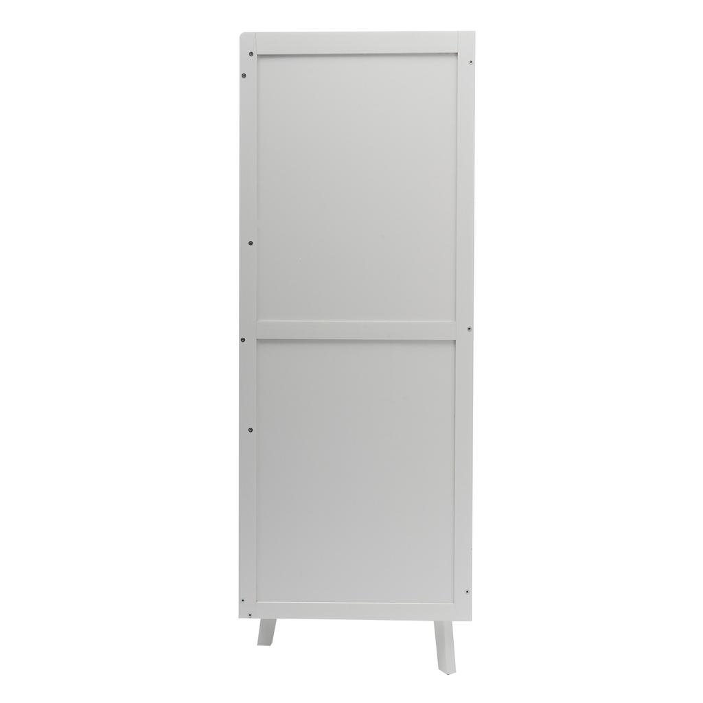 Home Bathroom Tall Corner Storage Cabinet, Floor Slim Display Storage Cabinet with Windowpane Glass Doors for Bathroom, Kitchen